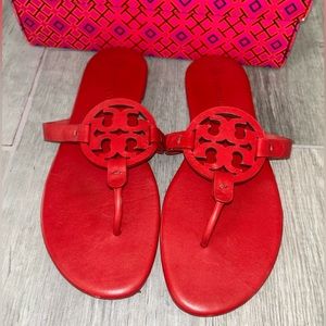 Authentic Tory Burch Miller Sandal & Box  Sz 10 ❤️ Tory Red.